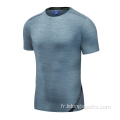 Sport en cours de t-shirt sec rapide pour les hommes